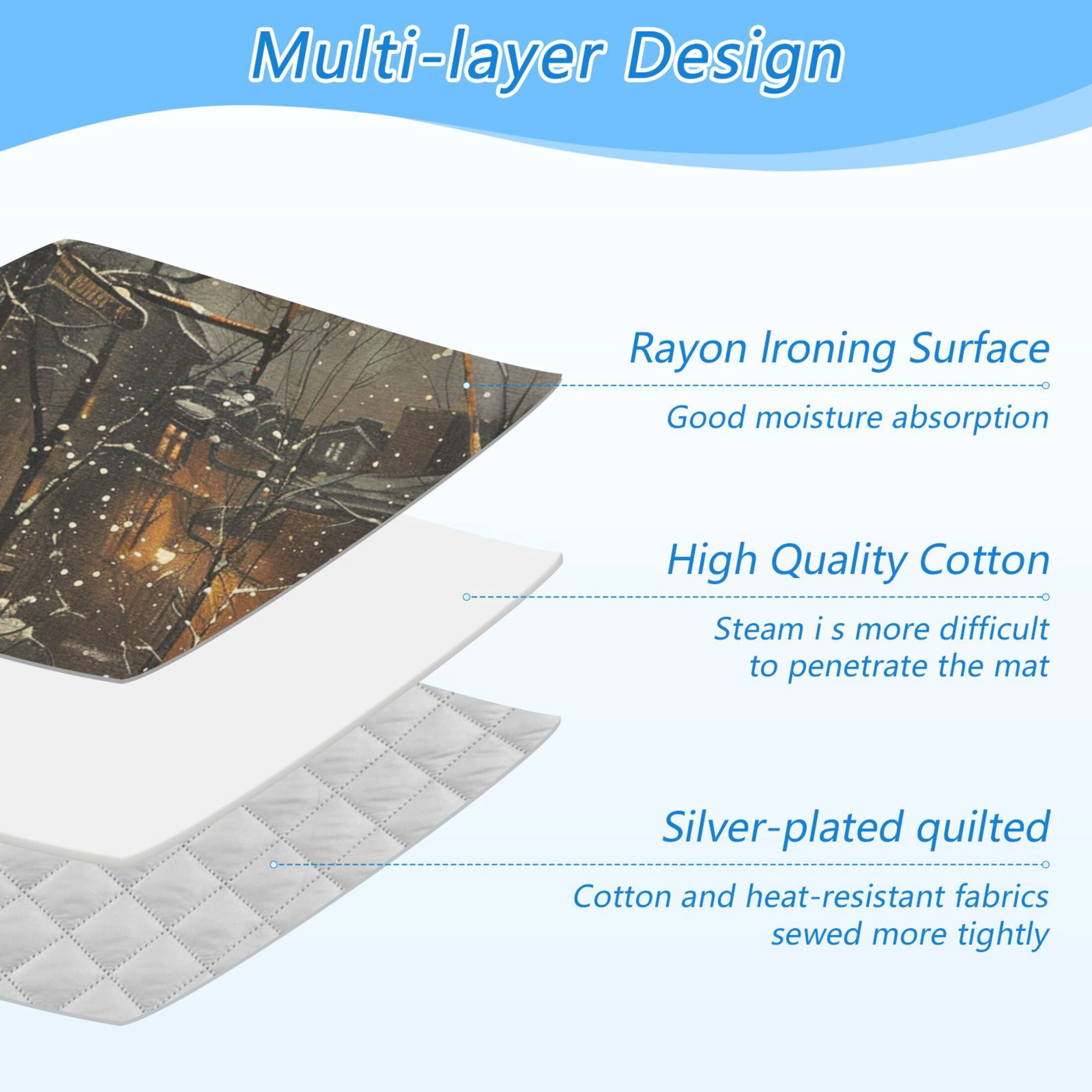 Street Light Trees Ironing Board Covers Heat Resistant Ironing Pad Mat Portable for Travel Washer Dryer Table