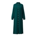 thumbnail image 4 of Camisa de vestir vintage para mujer Kaftan con botones y bolsillo con cuello alto y plisado con Irfora Vestido de mujer, 4 of 7