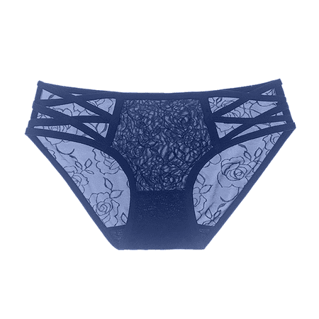 Fulorrnie Women s Lace Thong Underwear Sexy Sheer Mesh Panties Bow Tie Details Breathable Comfort  Blue  One Size