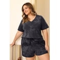 thumbnail image 2 of CASSIE LIZ Plus Size Outfits for Women 4X Summer Shorts Set Fashion Tie Dye Outfits Shorts Sleeve Tops and Shorts Set Sweatsuits with Pockets 4XL 24W 26W, 2 of 9