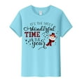 thumbnail image 2 of Lroveb Christmas Shirts for Women It's The Most Wonderful Time Of Year Letter Print Crew Neck Short Sleeve T Shirt Top Graphic T Shirts, 2 of 5