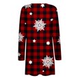 thumbnail image 4 of Womens Christmas Snowman Cardigan Sweater，Women's Christmas Lightweight Cardigan Long Sleeve Open Front Kimono Cardigan with Pocket Xmas Tree Graphic Tops Outerwear, 4 of 5