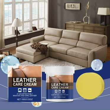 PATLOLLAV Furniture Clinic Large Leather Care Kit,Leather Cleaner   Protection Cream for Furniture,1Pcs Leather Care Cleaner Sponge,Condition and Restore Leather Couches,Car Seats
