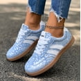 thumbnail image 2 of Women's Retro Gum Sole Fashion Sneakers-Lace Detail Casual Retro Walking Shoes-Gum Sole Casual Tennis-Anti Slip Trainers, 2 of 7