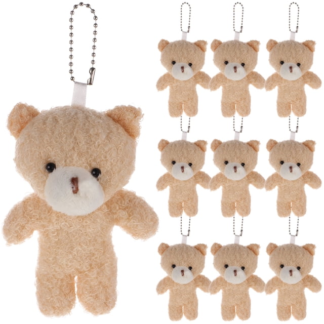 10 Uds. Mini oso de juguete de peluche, muñeco de oso de peluche DIY, llavero de muñeco de oso pequeño, fabricación de dijes