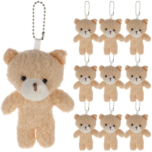 10 Uds. Mini oso de juguete de peluche, muñeco de oso de peluche DIY, llavero de muñeco de oso pequeño, fabricación de dijes