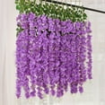thumbnail image 4 of Nvzi Flores colgantes de glicina color champán, paquete de 12 enredaderas de flores, glicina falsa, flores de glicina artificiales de 3,61 pies,guirnalda de flores para decoración, 4 of 5