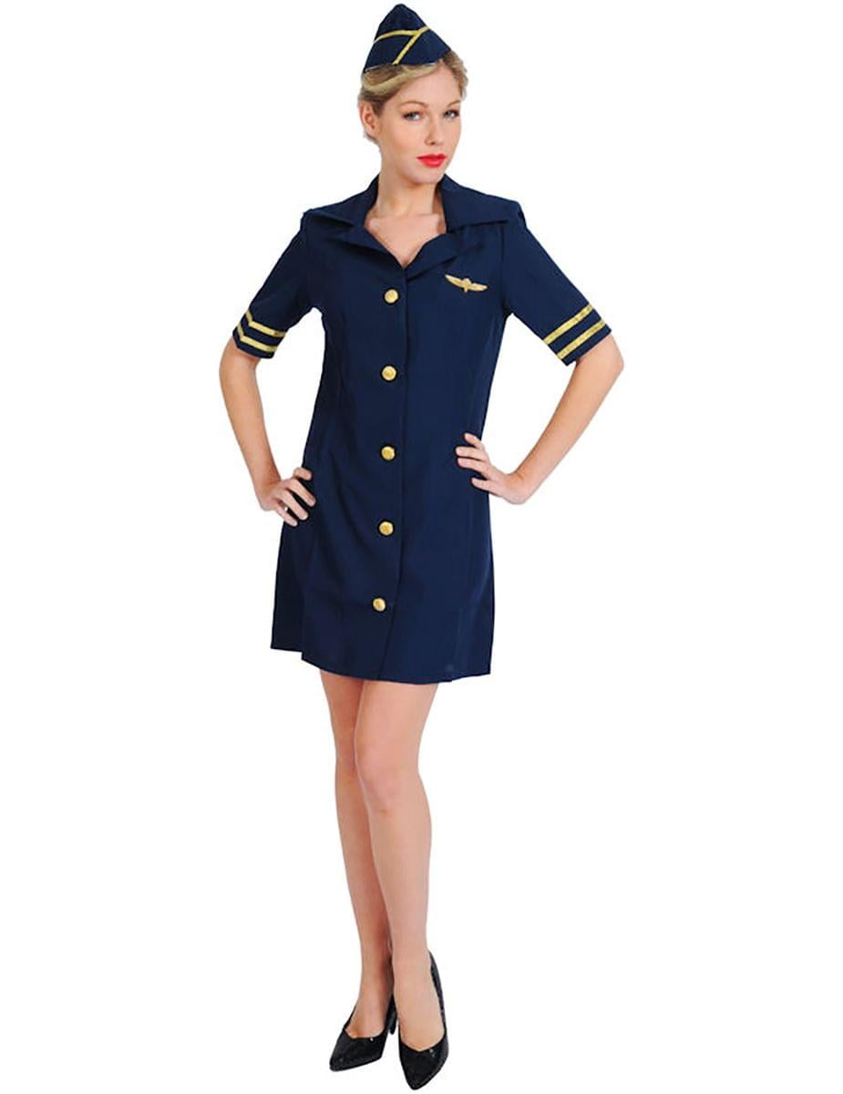 Sexy Blue Air Hostess Adult Costume 