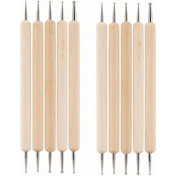 8Pcs Wooden Ball Embossing Stylus Double End Tracing Dotting Tool,Nail Art Dotting Pen Nail Art Multi purpose