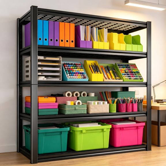 Adjustable Black Heavy Duty Wire Shelving, 3000 LBS 5-Tier Garage Storage Shelving, 35.4" W x 15.7" D x 72" H Metal Shelving Unit for Basement, Office, Pantry and Warehouse
