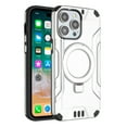 thumbnail image 6 of For Apple iPhone 15 /6.1" Brushed Armor Rugged Hybrid with Invisible Magnetic Circle Kickstand Shockproof Hard PC Protective Cover ,Xpm Phone Case [ SIlver ], 6 of 6
