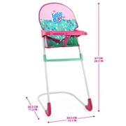 Baby Alive: Travel N' Feed Set - 7pcs - Green, Pink, Hearts - Stroller, Highchair, Bag, Feeding Accessories, Set For Dolls Up To 18, Kids Toy, Ages 3+