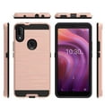 thumbnail image 5 of Xpression Cover for Apple iPhone 14 Pro (6.1") Hybrid Brushed Metal Texture Rugged Slim Shockproof Dual Layers 2-Piece Hard PC + Soft TPU Phone Case - Rose Gold, 5 of 7