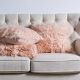 thumbnail image 5 of Home Soft Things Mongolian Faux Fur Throw & Pillow Cover Combo - Rose - 50" x 60"/20" x 20", 5 of 10