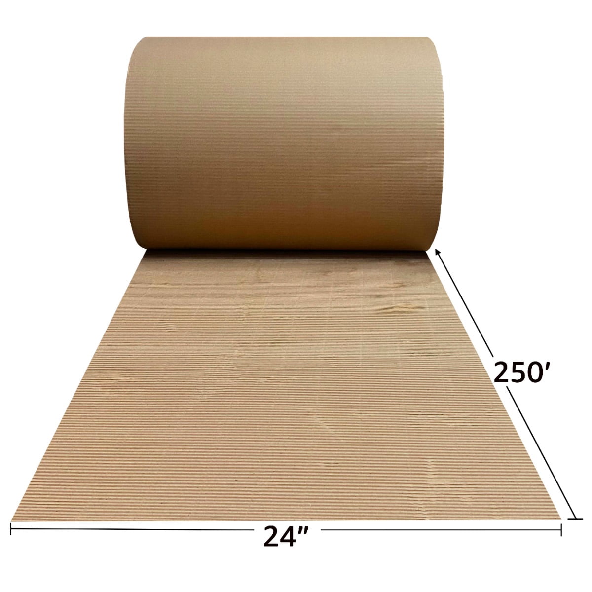 UOFFICE Corrugated Wrap 24" x 250' x 1/8" Thick - B Flute - Cardboard Wrap