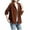 Brown, variant on Sexlip Women's Corduroy Jacket with Hood Long Sleeve Shacket Button Down Casual Coats Tops Fall Winter Outerwear with Pockets Red XS