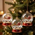 thumbnail image 5 of Christmas Snow Globe Ornament Reindeer Sleigh Scene Hanging Tree Pendant Decor, 5 of 6