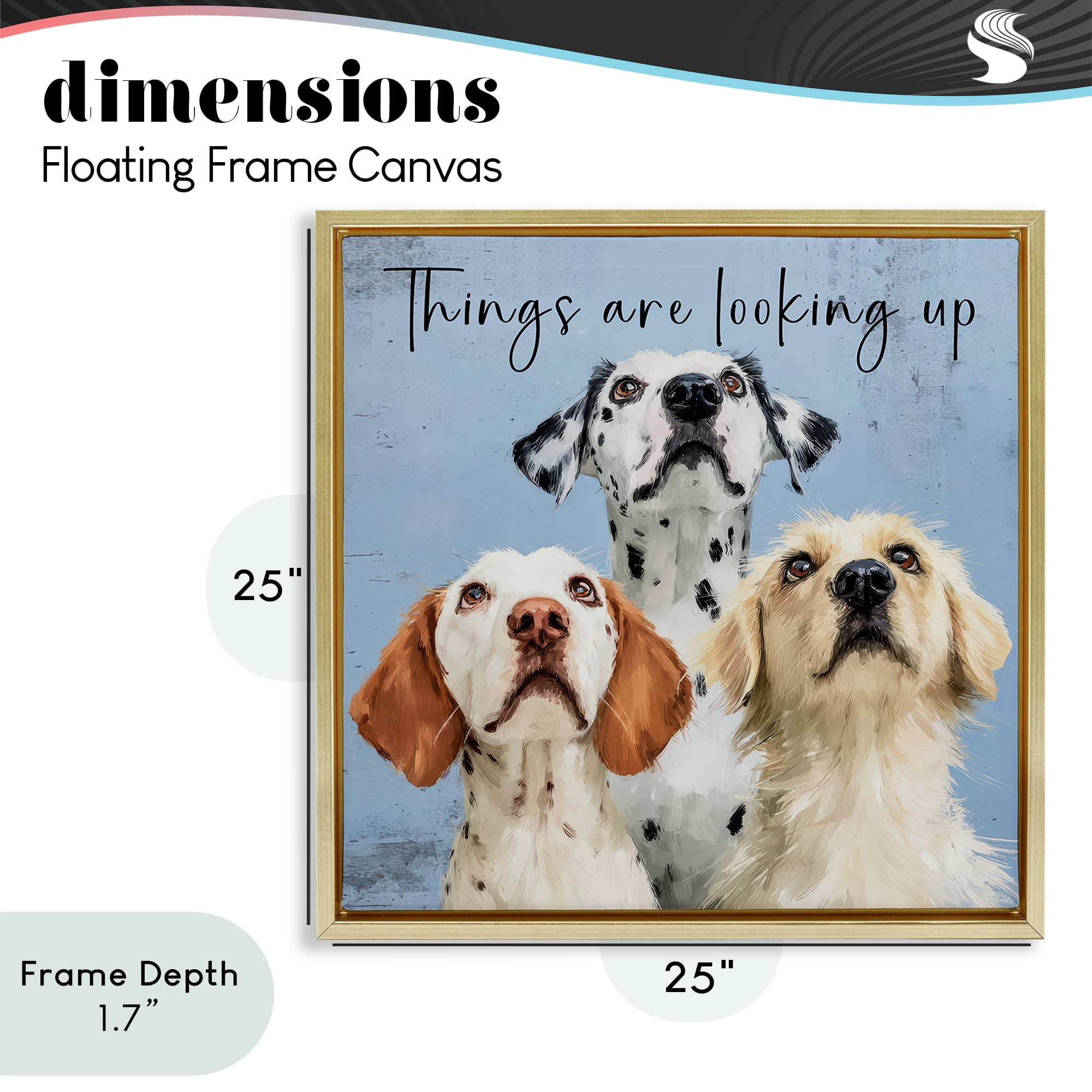 Stupell Industries Things Are Looking Up Gold Framed Floater Canvas Wall Art, design by Kim Curinga