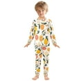 thumbnail image 6 of FORMRS Long Sleeve Top and Pants Pajama Set for Niños 2-Piece Sleepwear, Sizes 18M-8Y, Orange Slices, 6 of 6