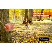 Realtree Himalayan Salt Lick Block Deer Attractant with Rope for Hanging, 4.4 lb Natural Pink Color