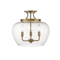 thumbnail image 3 of Z-Lite Joliet 3 Light Clear Glass Steel Semi Flush Mount in Matte Black, 3 of 7
