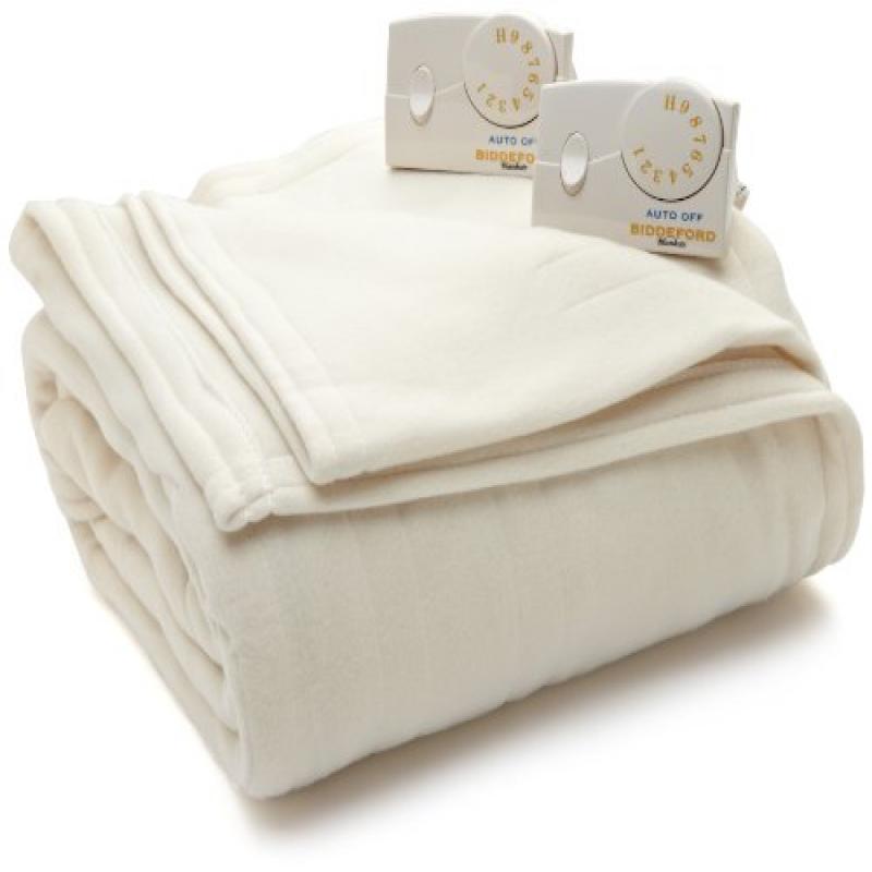 Biddeford Blankets Comfort Knit Heated Blanket, Queen, Natural