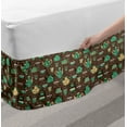 thumbnail image 2 of Tea Party Bed Skirt, Cups and Pots with Different Floral Motifs on Dotted Brown Background, Elastic Bedskirt Dust Ruffle Wrap Around for Bedding Decor, 4 Sizes, Sea Green Brown Beige, by Ambesonne, 2 of 2