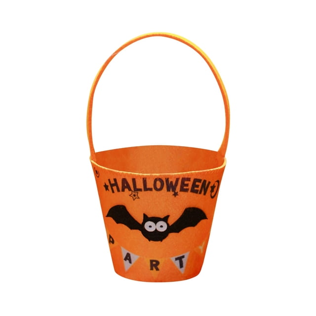Decoración de Halloween Decoraciones de Halloween Bolsa de dulces de Halloween Bolsa de Cushaw de araña 3D Cubo de tela portátil Bolsa de dulces para niños(Buy 2 Get 1 Free)
