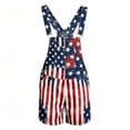 thumbnail image 4 of FUZHIQ Bib Overalls for Men Adjustable Straps Shorts Jumpsuit American Flag Printed Romper with Pockets for Independence Day Festival Daily Wear, 4 of 4