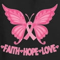 thumbnail image 5 of Wild Bobby, Butterfly Pink Ribbon Faith Hope Love, Breast Cancer Awareness, Women Slim Fit Junior Tee, Black, Small, 5 of 5