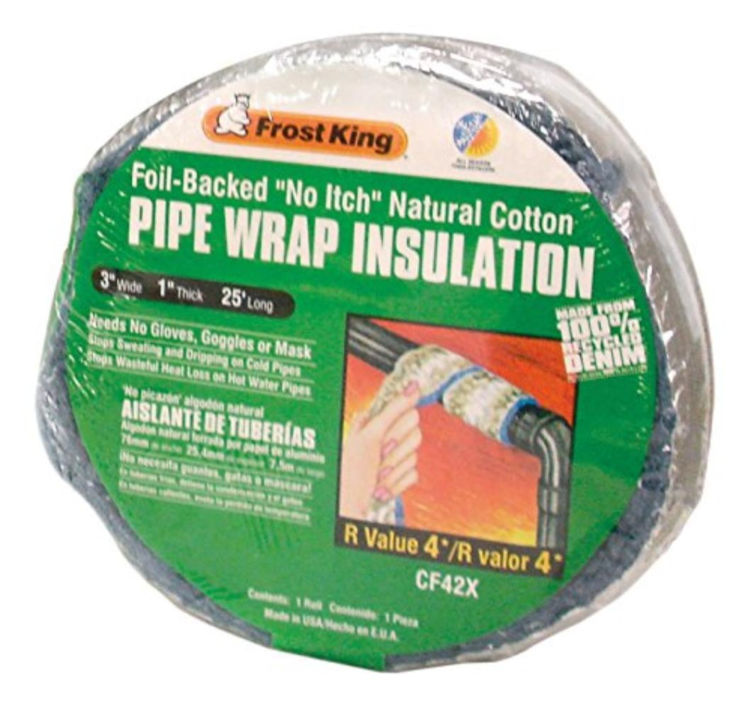 CF42X Foil Backed "No Itch" Natural Cotton Pipe Wrap, 3Inch x 1Inch x
