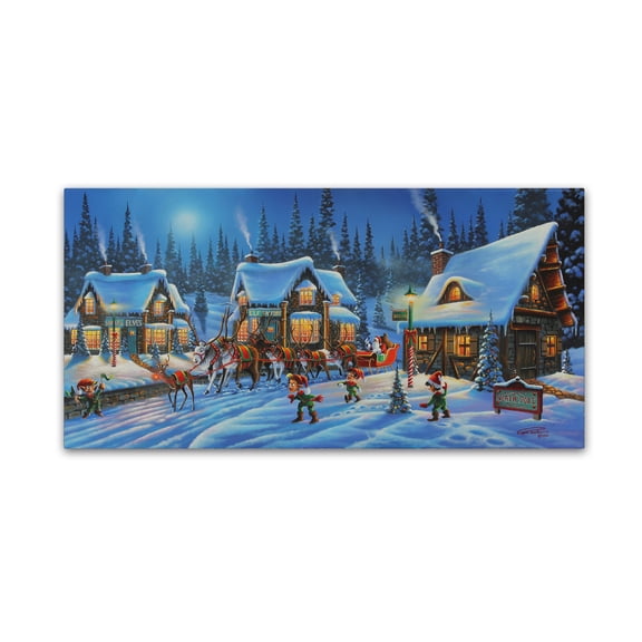 Trademark Fine Art 'Santa Is On His Way' Canvas Art by Geno Peoples