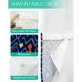 thumbnail image 3 of No Hook Shower Curtain with Snap in Liner, Boho Style Bohemia Purple Navy Blue Orange Hotel Shower Curtains for Bathroom, Washable Shower Curtain Liner Set with Mesh Top Window, 54"x78", 3 of 6