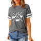 thumbnail image 4 of ABPHQTO Camiseta gris con estampado de animales divertidos de la granja a la mesa para mujer, 4 of 5