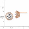 thumbnail image 3 of 10K Rose Gold Tiara Collection Polished Cz Post Earrings (10.8 X 10.8) Made In Vietnam 10yc392r, 3 of 5
