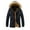Blue, variant on Brnmxoke Men's Fleece Lined Parka Jacket Big and Tall Thicken Windproof Down Coat with Faux Fur Collar Hood Snowproof Jackets Plus Size Winter Warm Padded Jacket Beige,XXL