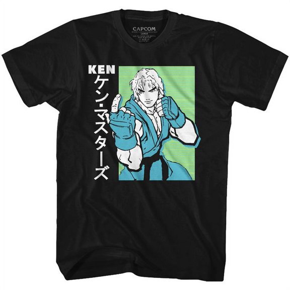 Street Fighter Ken Black Adult T-Shirt 5Xl