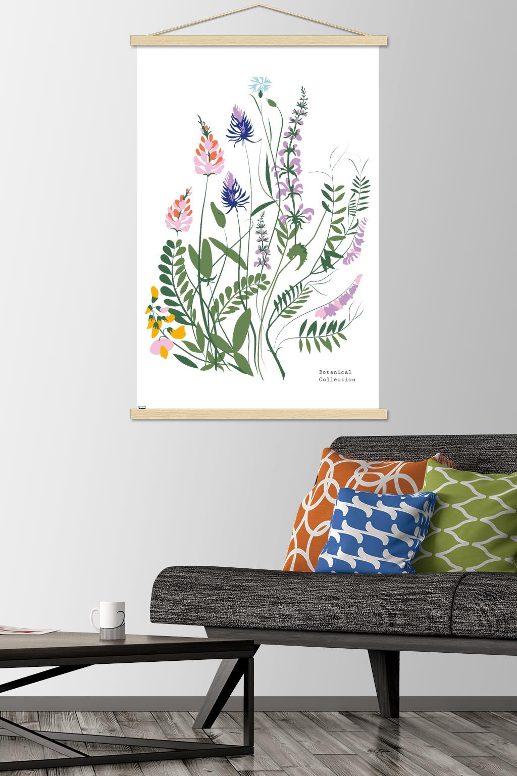 Botanical Collection - Wild Flowers Wall Poster with Magnetic Frame, 22.375" x 34"