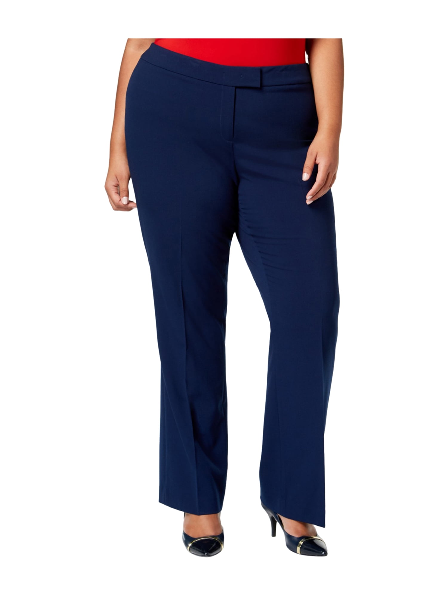 Anne Klein Womens Plus Size Dress Pants marineblue 18W/31 Plus Size