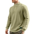 thumbnail image 4 of FAWUUDO Golf Quarter Zip Pullover for Men Mock Neck Sweatshirt Lightweight Sun Protection Men's Long Sleeve Golf Shirt Khaki, 4 of 8