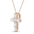 thumbnail image 2 of SAVEARTH DIAMONDS 1/2 Carat Round Cut Lab Created Moissanite Diamond Cross Pendant Necklace In 10K Solid Rose Gold Jewelry For Women With 18" Chain (G-H Color, VVS1 Clarity, 0.50 Cttw), 2 of 7