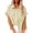 Beige, variant on Diufon Women's Cotton Linen Shirt Short Sleeve V Neck Button Down Shirts Spring Summer Casual Loose Tops