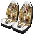 thumbnail image 2 of RYLABLUE Set of 2 Car Seat Covers Collie Puppy in The Exotic Flower Roses Wreath Crown Universal Auto Front Seats Protector Fits for Car,SUV Sedan,Truck, 2 of 5