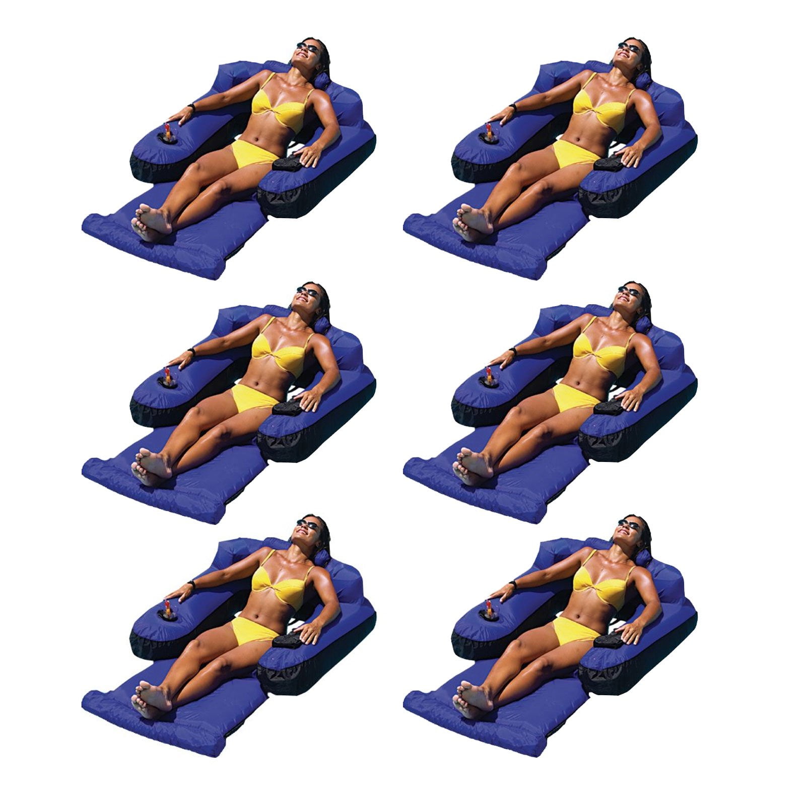 Swimline Swimming Pool Fabric Inflatable Ultimate Float Lounger Chair (6 Pack) - Walmart.com