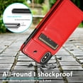thumbnail image 7 of Compatible with iPhone XS Max Case Wallet with Credit Card Holder, Premium PU Leather Magnetic Clasp Kickstand Heavy Duty Protective Shock Absorbing Phone Cover for iPhone XS Max, Red, 7 of 7