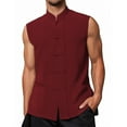 thumbnail image 2 of Men's Linen Vest - Casual, Lightweight, Sleeveless Jacket for Summer Outdoor Work & Fashion, Breathable, Versatile, 2 of 3
