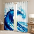 thumbnail image 2 of Erosebridal Ocean Waves Curtains for Living Room,Marine Theme 30%-50% Blackout Curtains Set of 2 (38x45),Sea Decoration, 2 of 6
