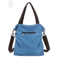 thumbnail image 6 of Gustave Vintage Canvas Shoulder Bags Casual Zipper Hobo Crossbody Purse Large Capacity Tote Messenger Handbag for Women "Blue", 6 of 11