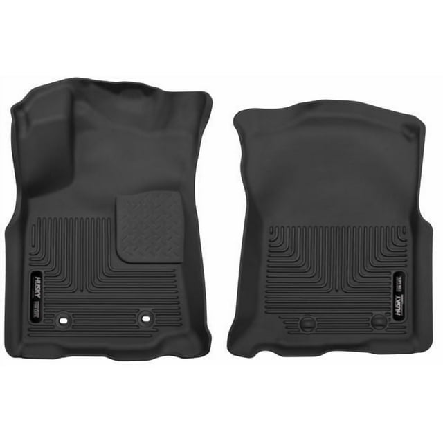 Fits 2016-2017 Toyota Tacoma Husky Liner Floor Liner 53741 X-act Contour; Molded Fit; Raised Channels And Edges; Black; TPE Thermoplastic Elastomer; 2 Piece