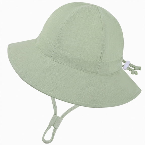 HCNTES Baby Toddler Infant Girls Bucket Sun Hats Protection Beach UPF 50 Toddler Wide Brim Bucket Summer Hats (4-Green,1-3 Years)